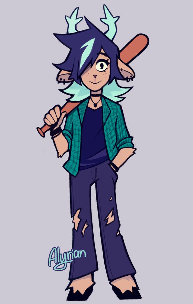 Fan design of Dess Holyday from Deltarune