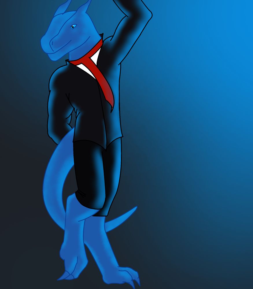 Blue dragon… dancing? Ew.