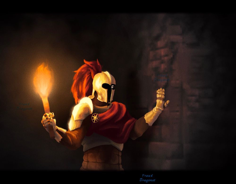 D3rlord or however his name is spelt, holding a torch and turning left in the maze sequence. 