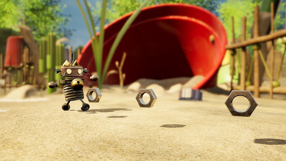 Embark on an adventure as a tiny robot made of miscellaneous parts. Collect trash, coins, cogs, and more as you help friends around you. Make the world a better place, one tiny task at a time.