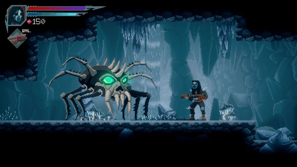 A run-and-gun metroidvania set in Voivod’s dystopian universe. Battle biomechanical mutants, explore a twisted post-apocalyptic world, and recover fragments of your lost mind. Featuring pixel-art visuals, tight action-platforming, and Voivod soundtrack.