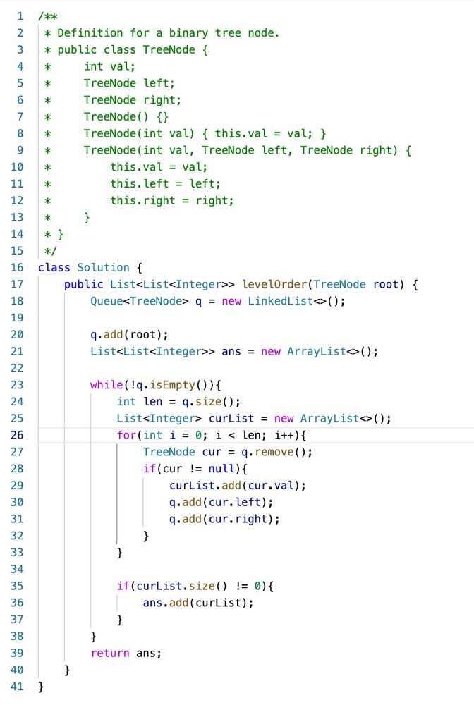 Final code in Java