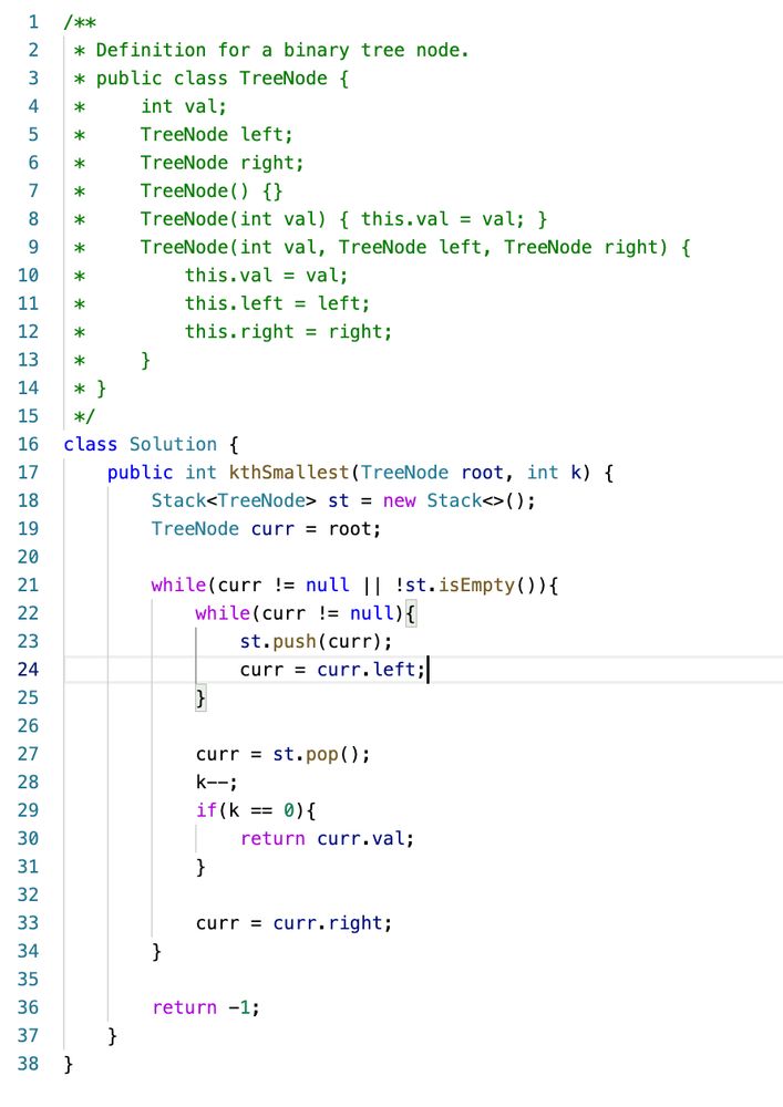 Final code in Java