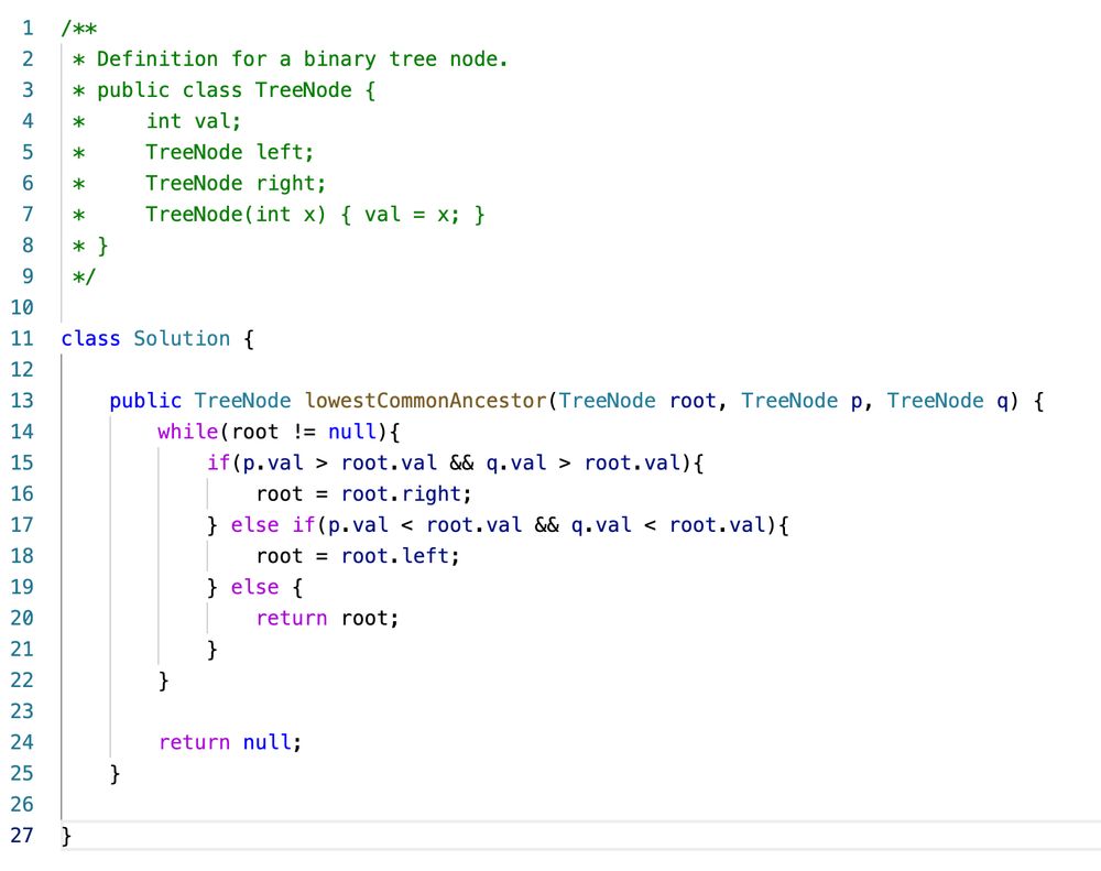 Final code in Java