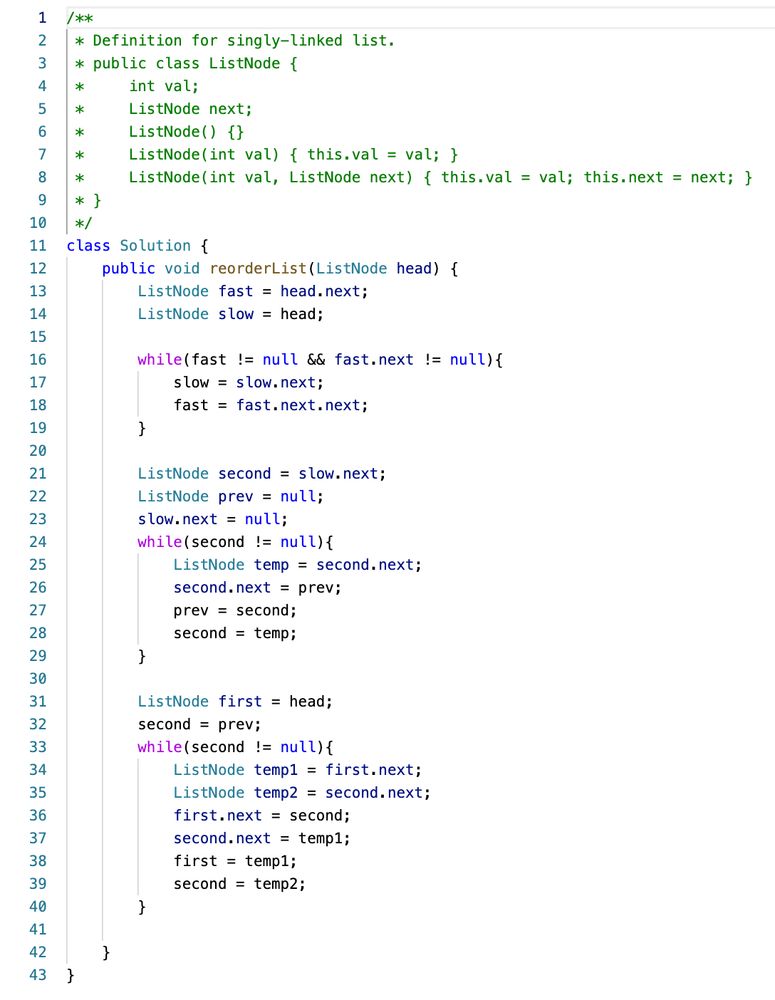 Final Code in Java