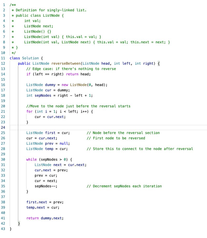 Final code in Java