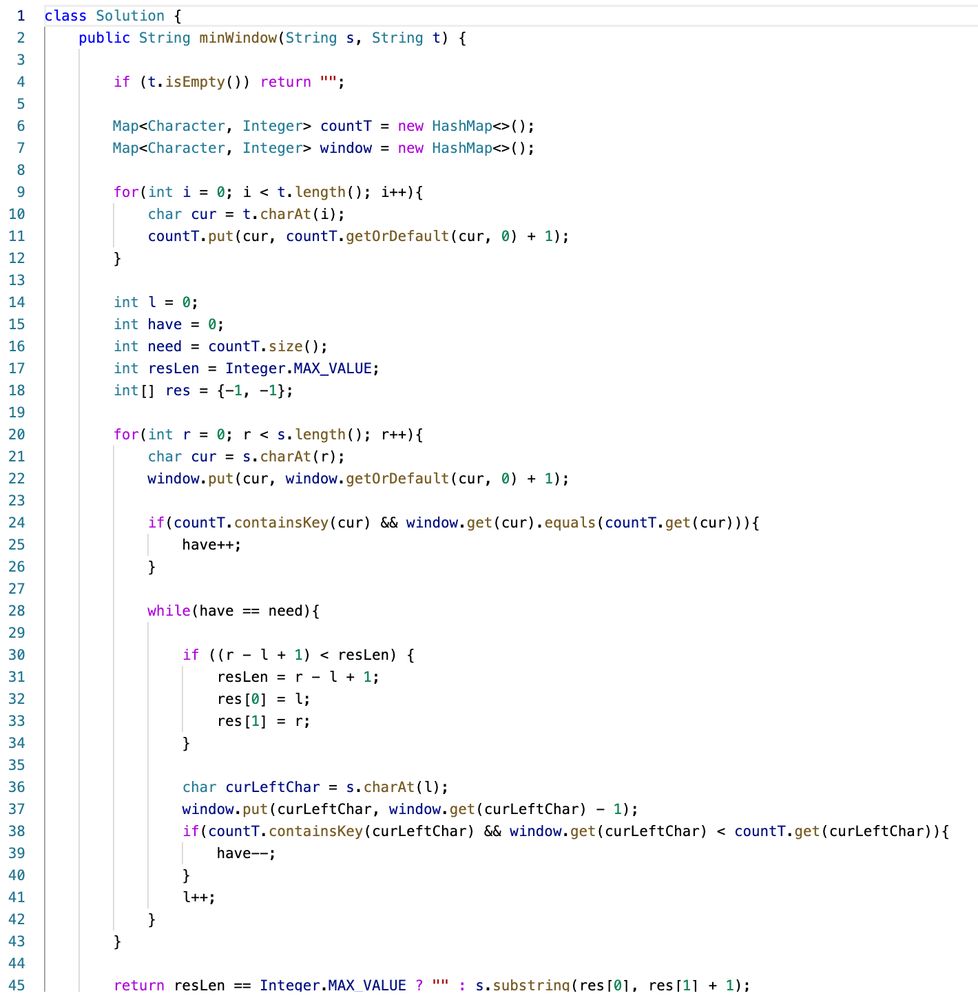 Final code in Java