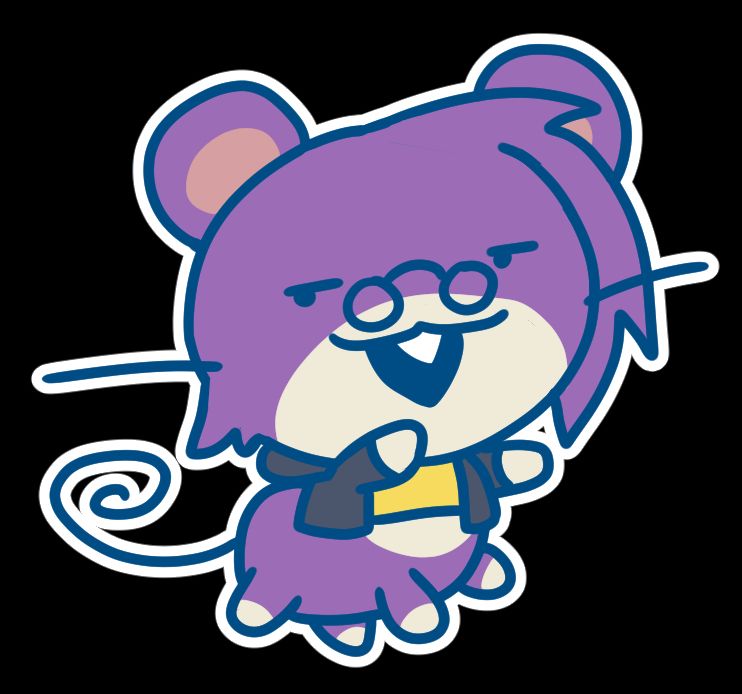 A Ratata taur in the Tamagotchi art style