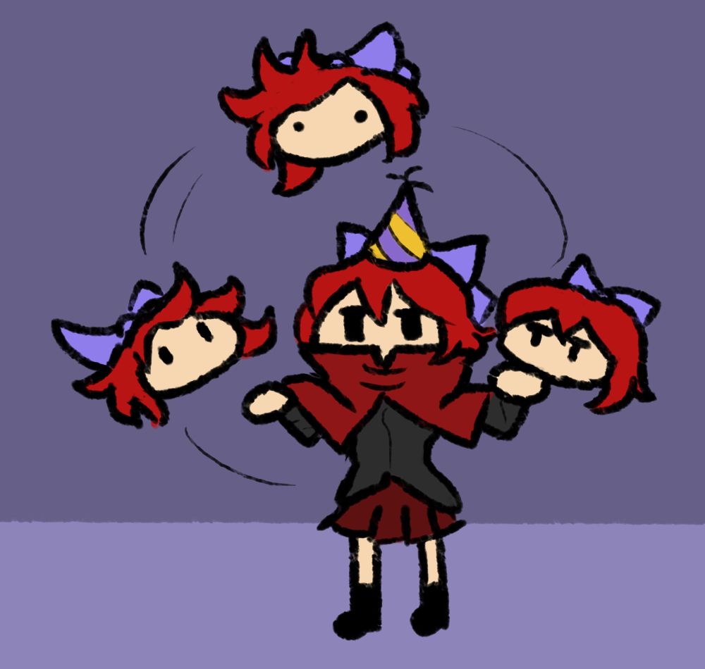 Touhou Project Sekibanki juggling her heads