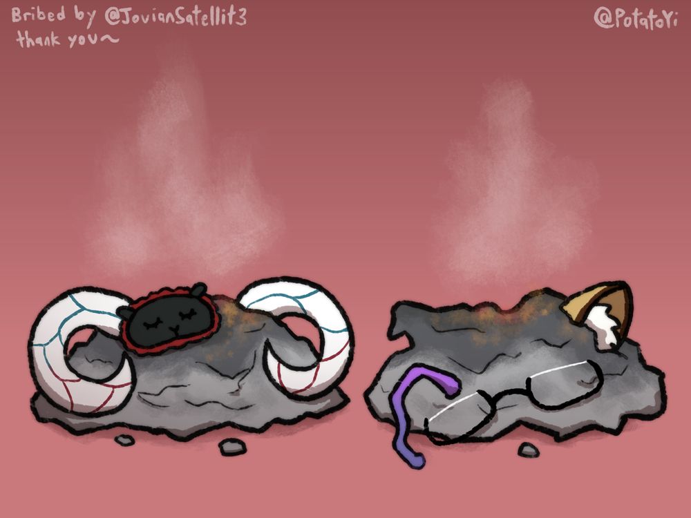 Moonie and Yeena as a pile of smoldering soot
