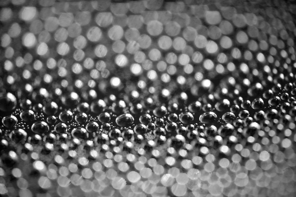 photo macro gouttes abstrait n&b b&w