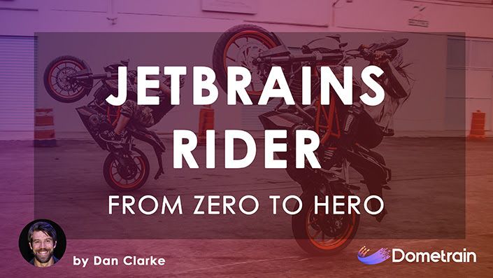 Banner saying "JetBrains Rider".