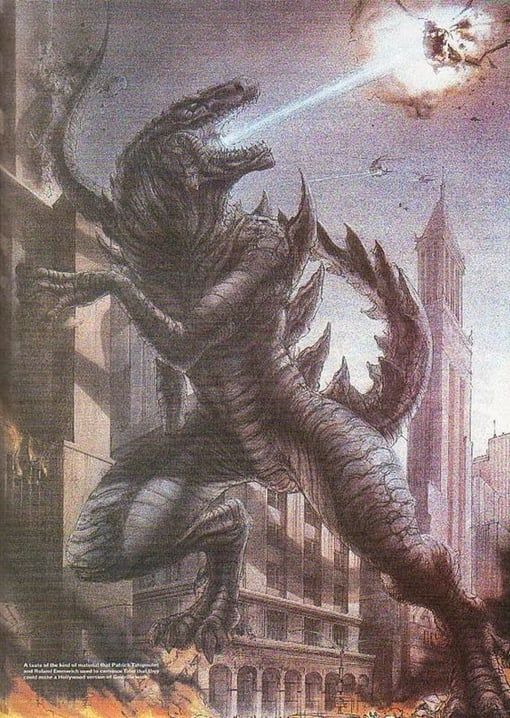Sexy Godzilla climbing a building 