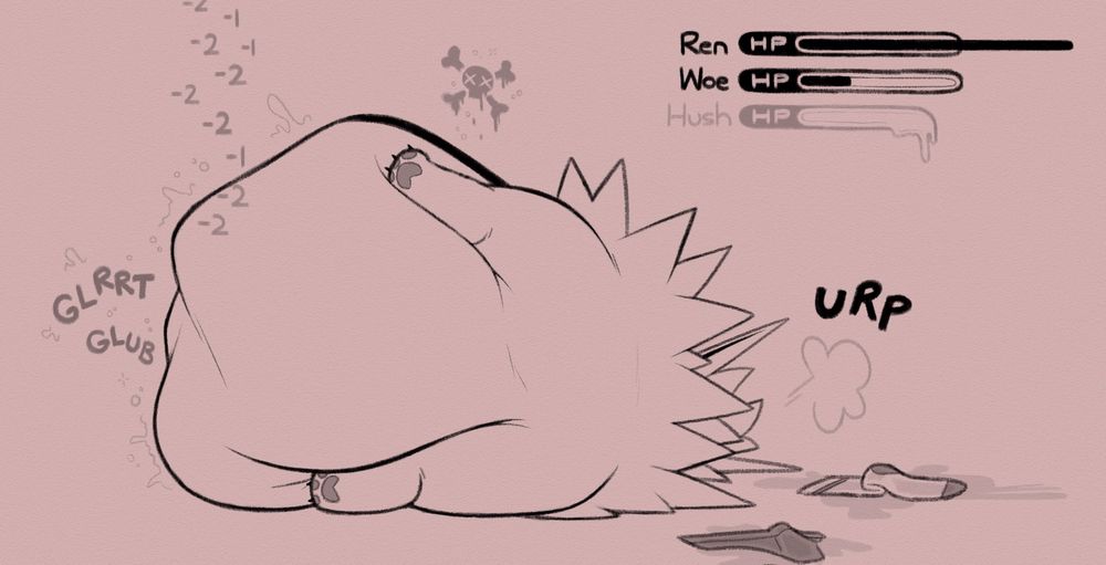 Fat jolteon who has already worked Hush down into yellow plab, now taking his time to smelt Hush’s sister down. I love Ren !!!
