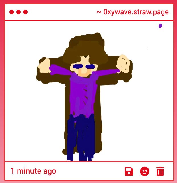Strawpage drawing of Michael Afton's sprite from Five Nights At Freddy's Sister Location getting crucified on the cross like Jesus