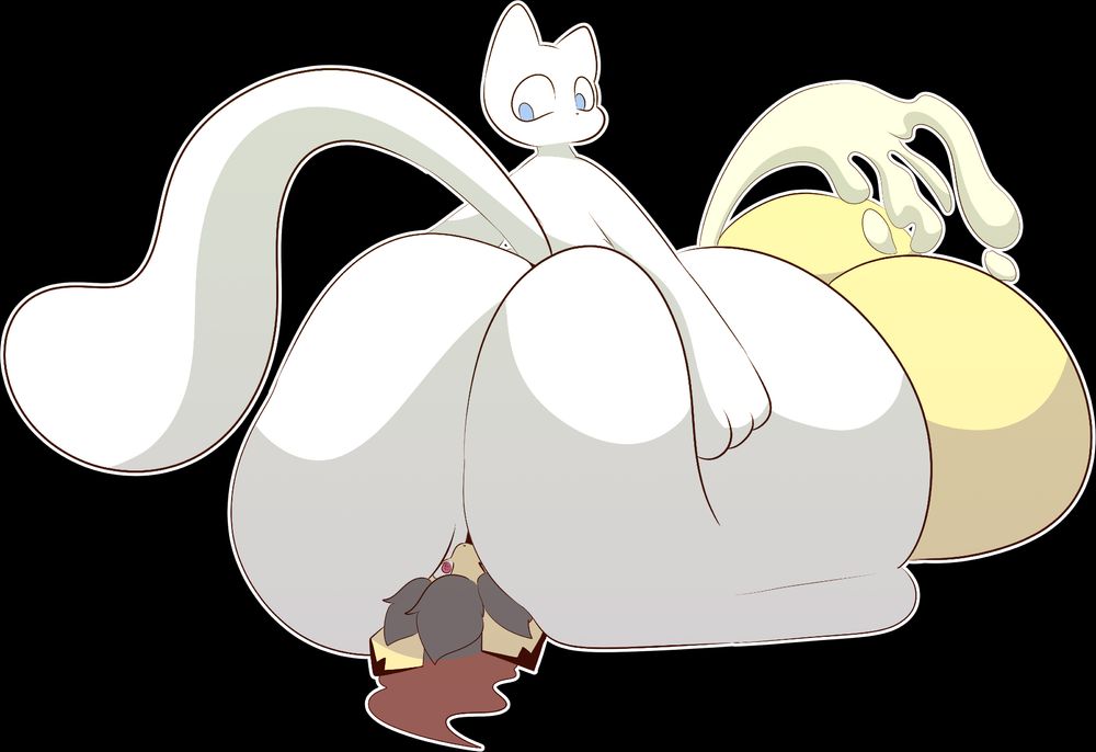 randommissile17's Mew face-sitting on Pichu-Kun, resulting in an ejaculation.