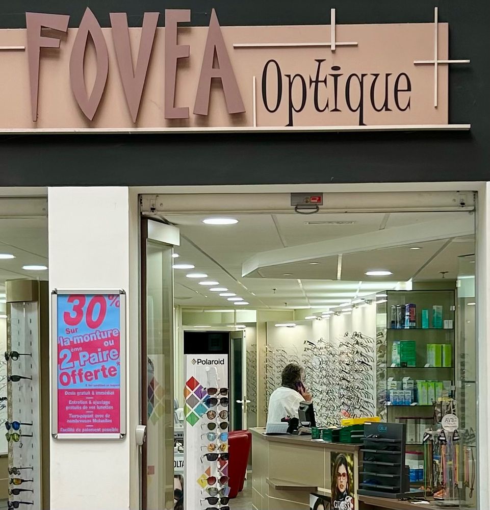 An optician in France called “Fovea” (the sign is an interesting purplish colour)