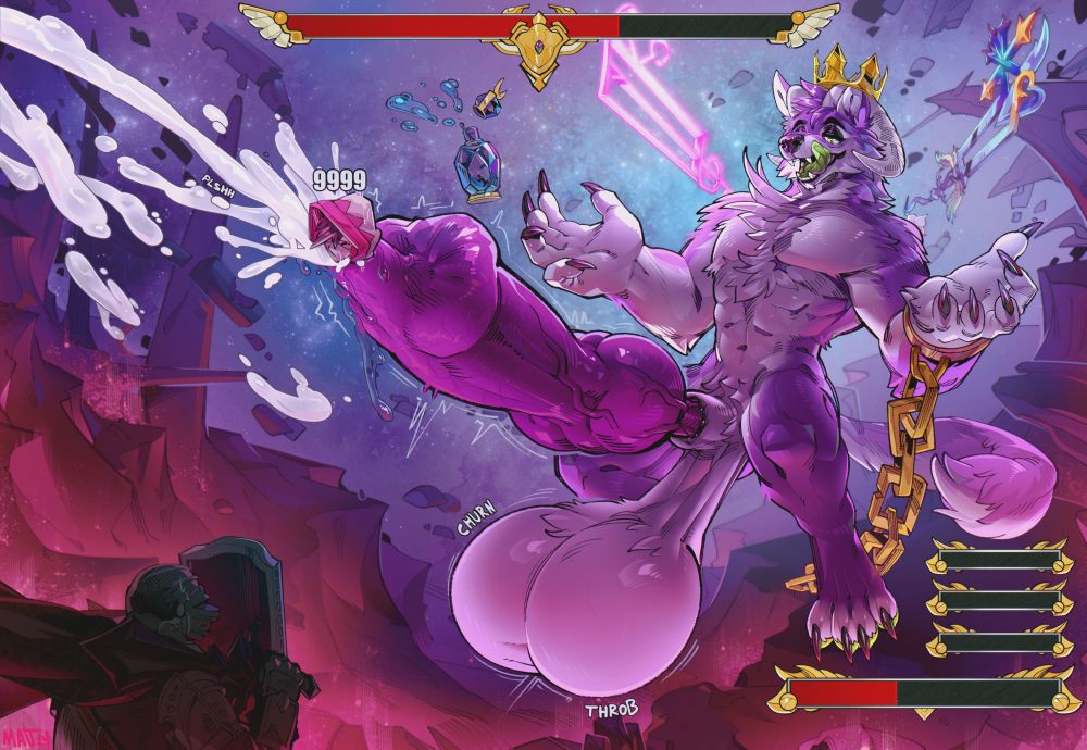 Same scene as previous, but Jey's eyes are more lustful as he shoots globs of zero-grav cum out his sounded dick. Hell yeah