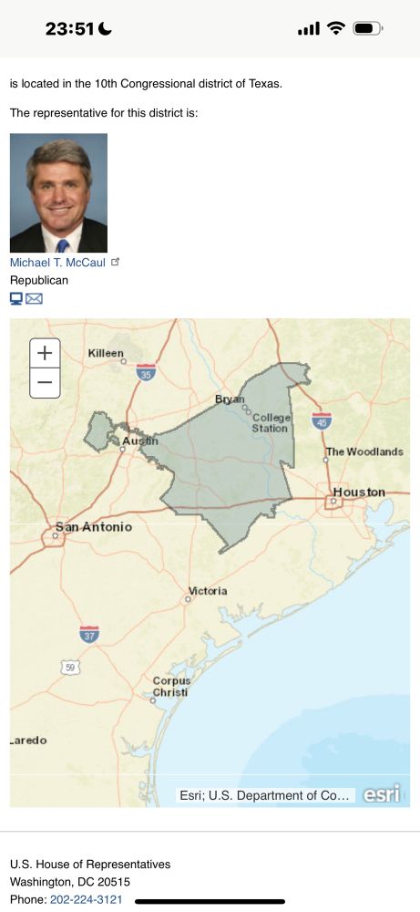 Gerrymandered Texas 10th district map