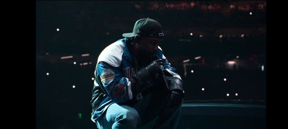 Kendrick Lamar performing the half time show at the Superbowl February 9, 2025. Superbowl LIX 