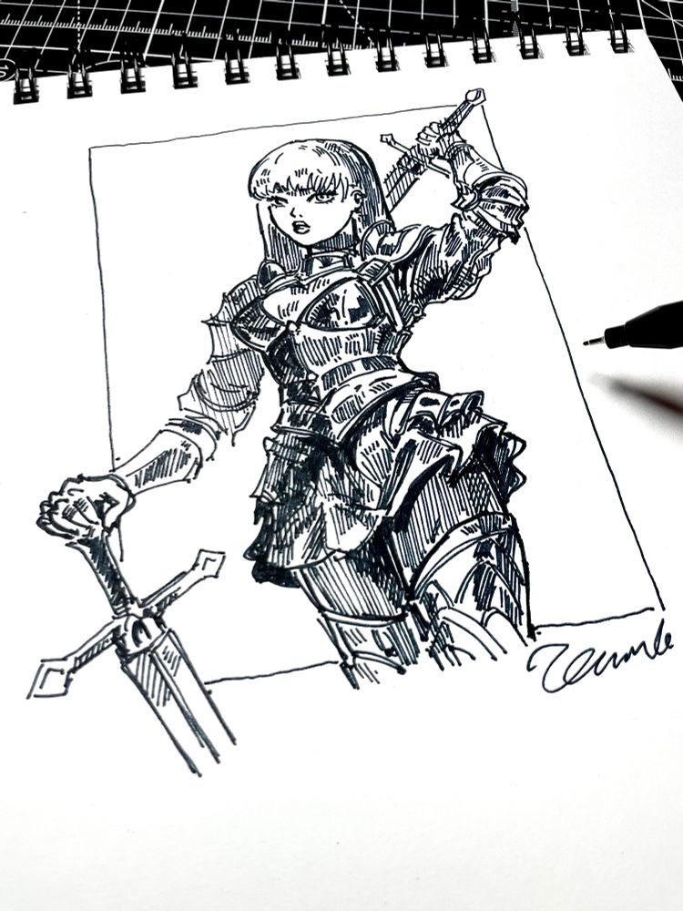 My drawing, berser vibes, ink , anime knight, fyp, aa.chernyshov