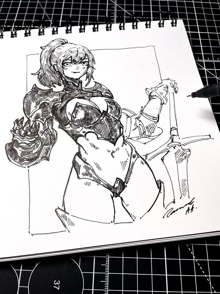 My drawing, armor, anime warrior, fyp, aa.chernyshov