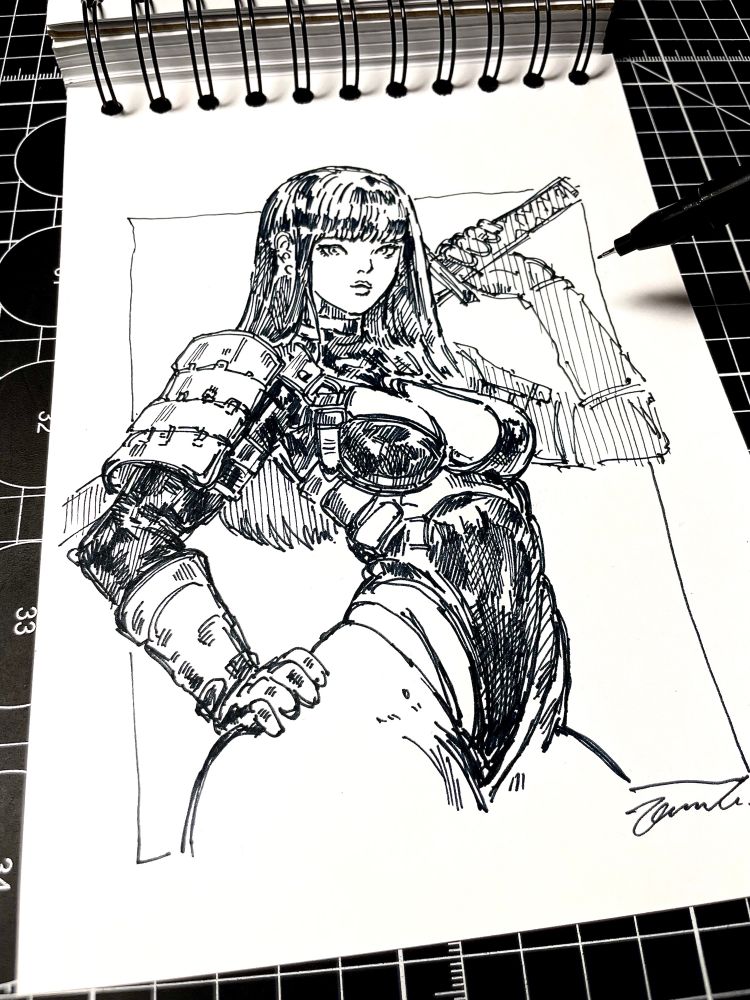 My drawing, anime warrior, fyp, aa.chernyshov