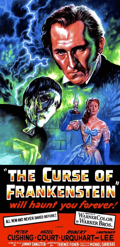 The film poster for The Curse of Frankenstein