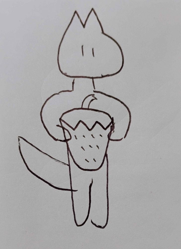 A tiny kobold holds an ordinary strawberry to show off how small they are.