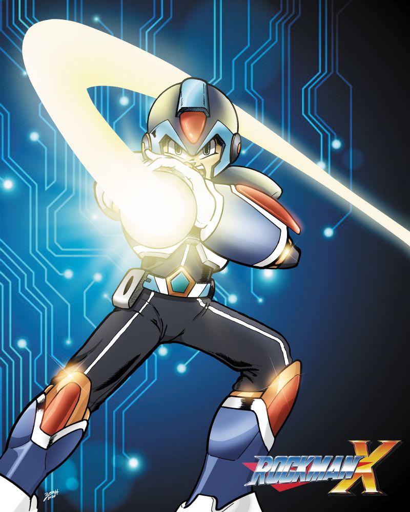 Fan art illustration of Megaman (Rockman) X.

Line-art and Colors by me