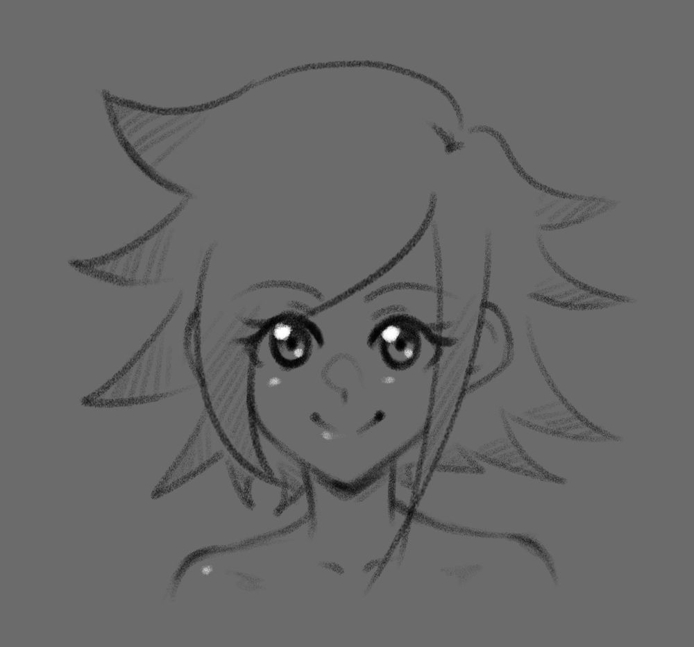 Headshot sketch of my OC, Ilia Baker.