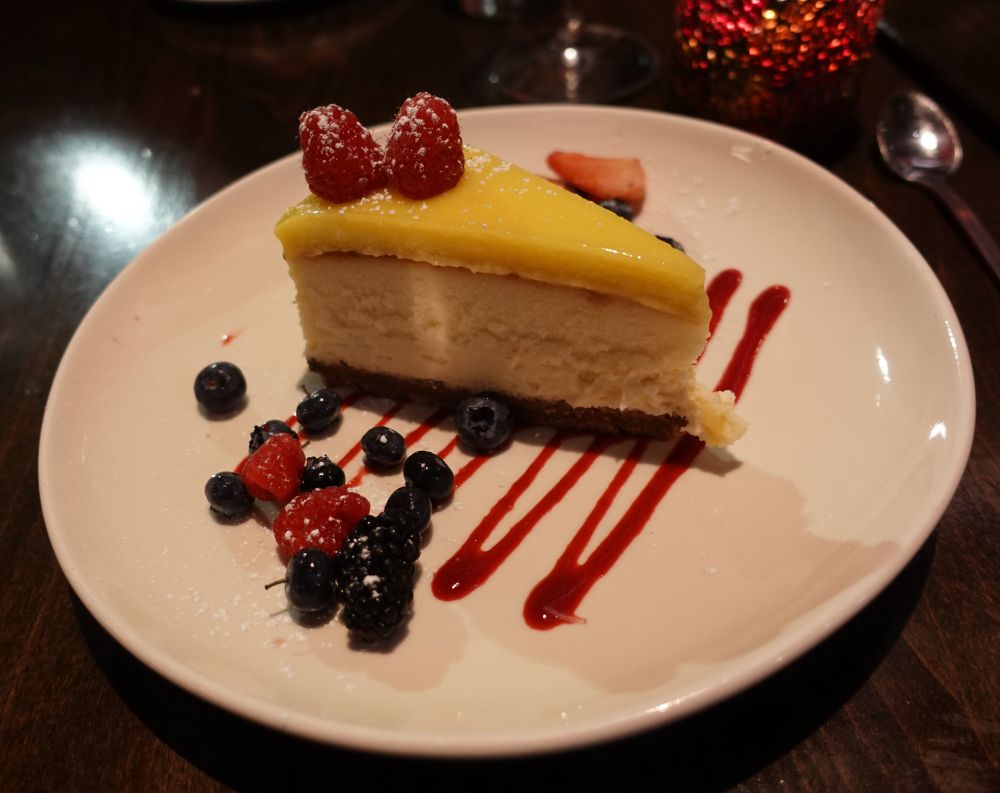 Torta Marscapone, with an almond biscotti crust and lemon curd topping. 