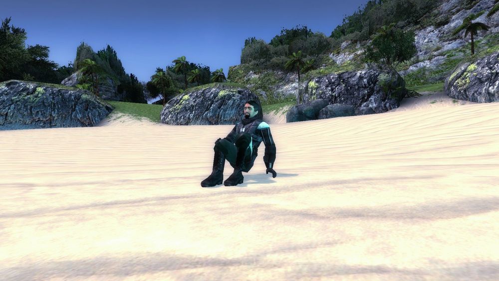 He's stranded on the island.