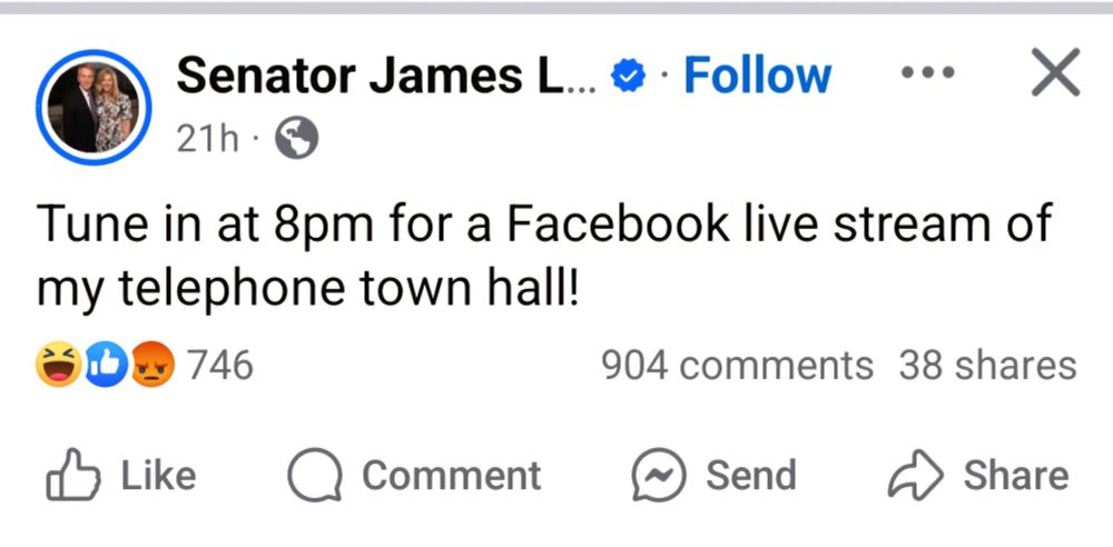 Oklahoma senator James Langford being to scared to hold a real town hall.