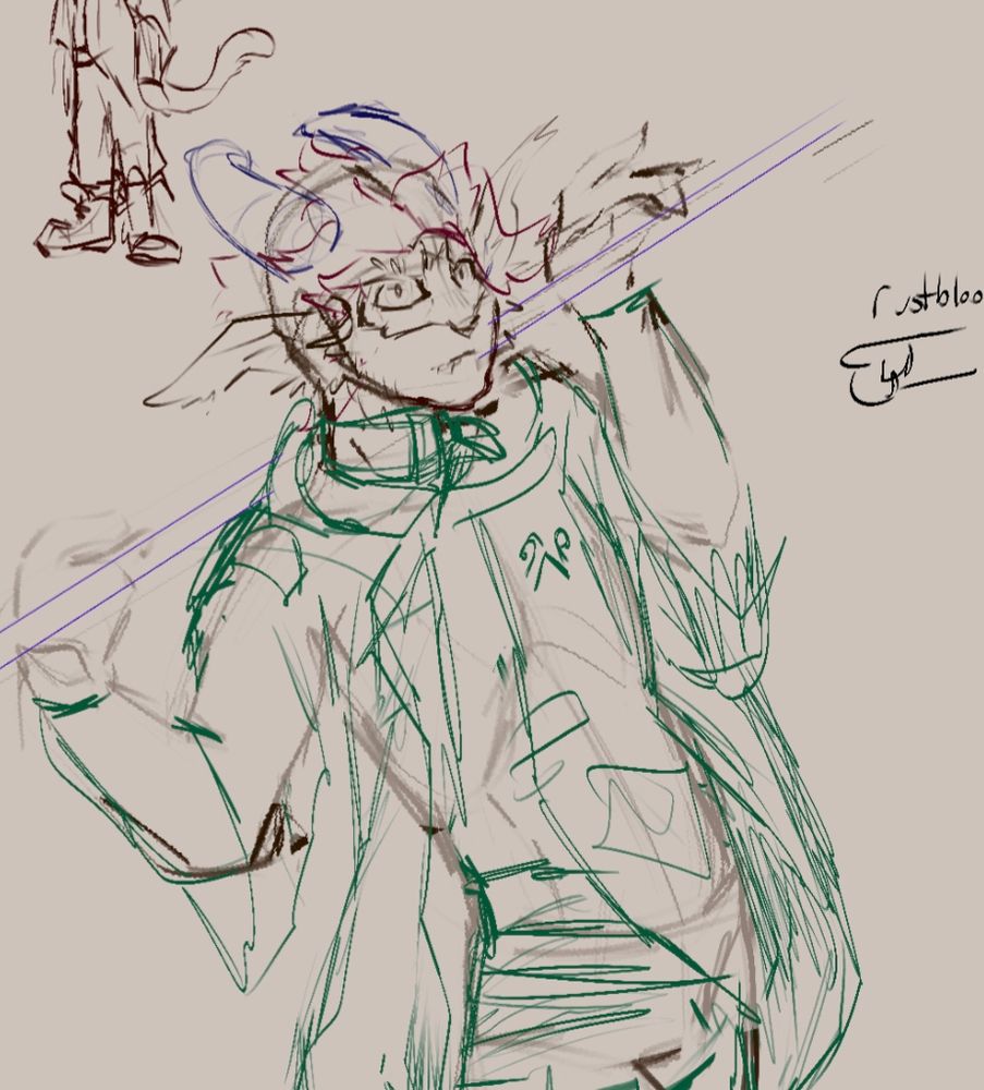 Sketch art of a Homestuck trollsona
