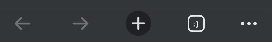 The bottom of a page in the Google mobile browser, with a smiley face where the tab number should be