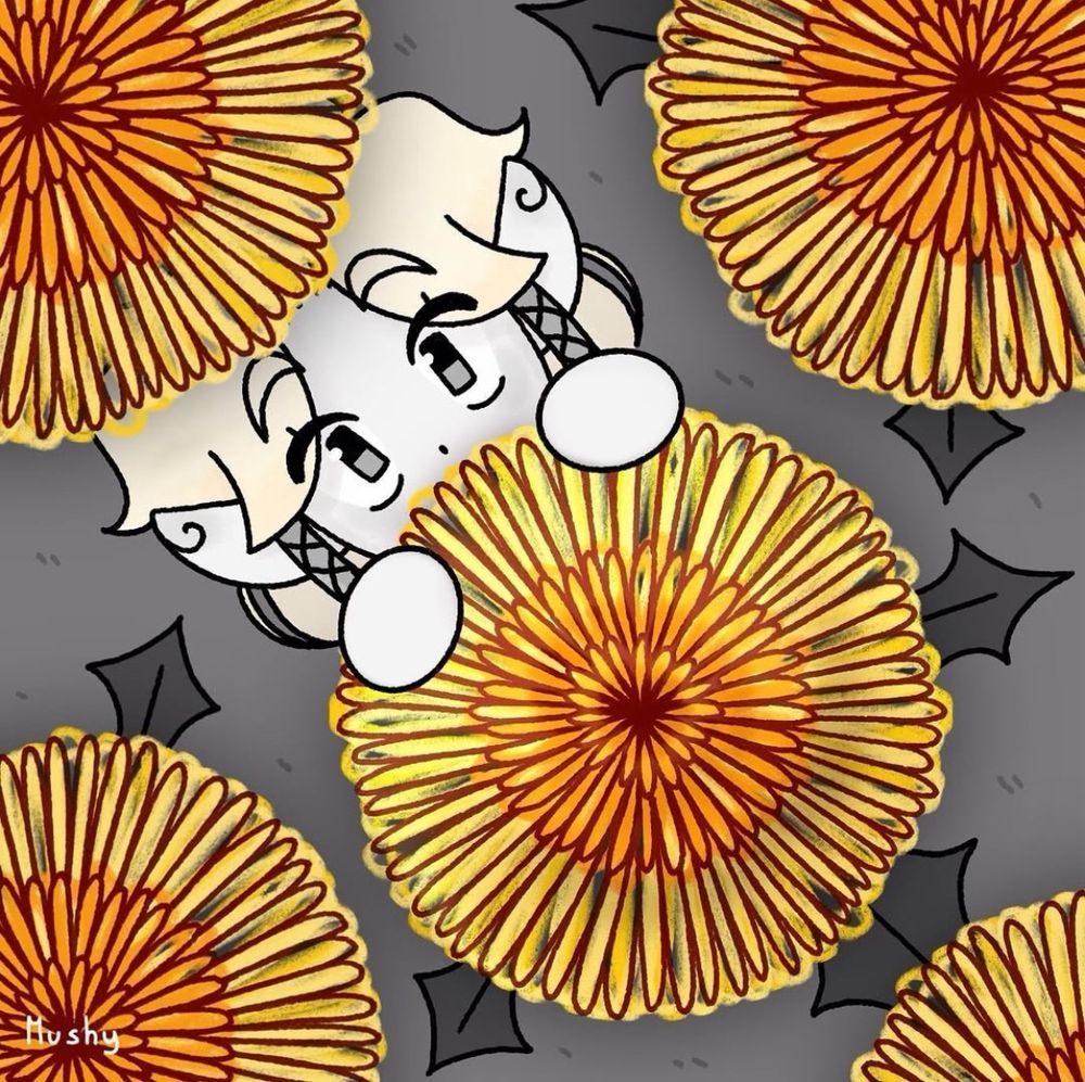 Inktober 2024, themes : fairy and dandelion (feat. Mary Magnageddum my fairy OC)