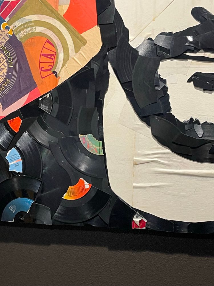 Art made with vinyl at a local coffee shop.