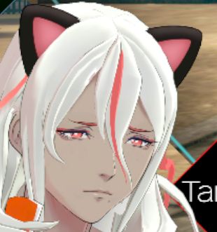 A close-up shot of Tama from AI The Somnium Files: Nirvana Initiative, wearing cat ears and frowning