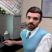 ‘Jeff,’ a digital character from military cybersecurity training CBTs, looks disappointedly at the viewer 