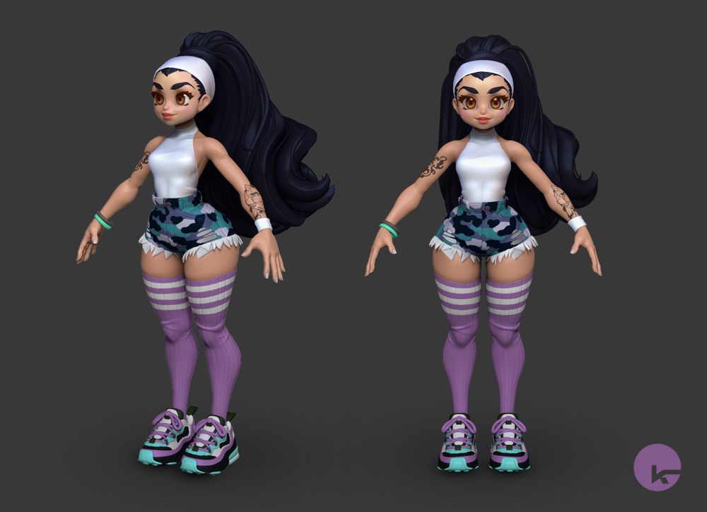 A fan art design/sculpture of the character Frida from the PlayStation game Bust-A-Groove.
