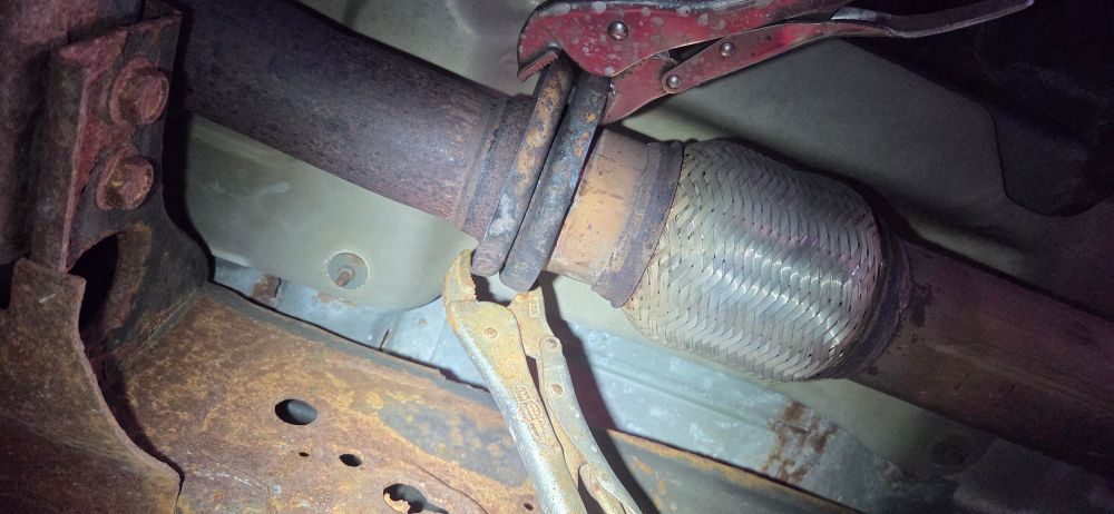 Vise grips holding an exhaust together

If you squint its mint?