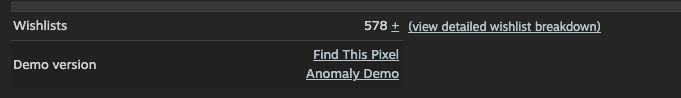 Wishlists for Find This Pixel Anomaly is at 578