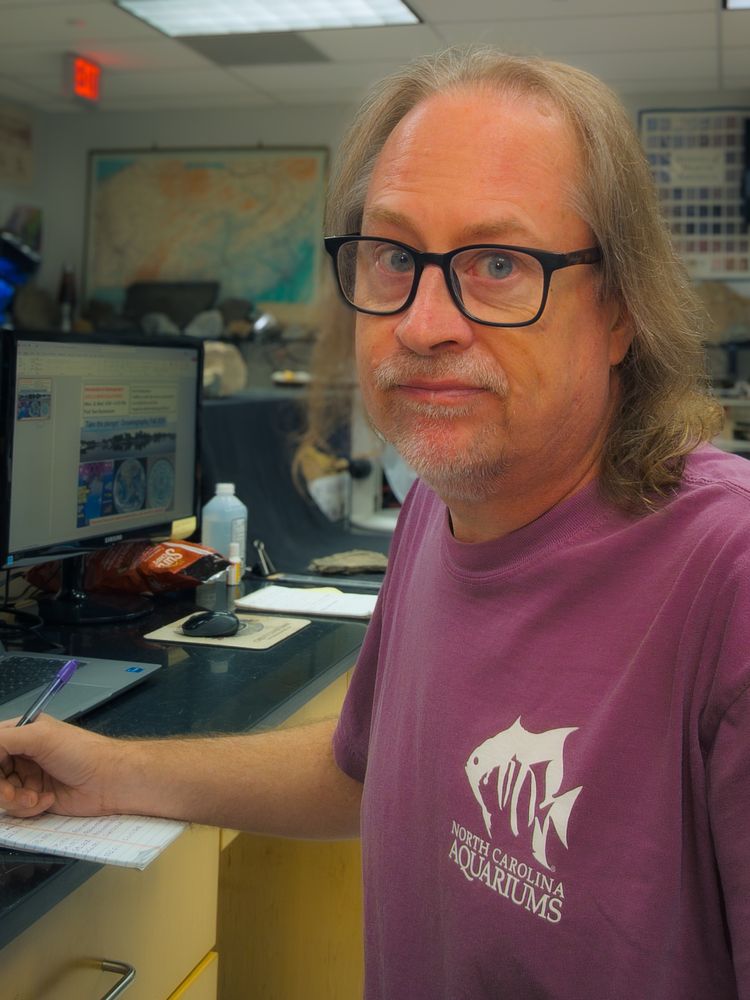 Geojim working in the geology lab