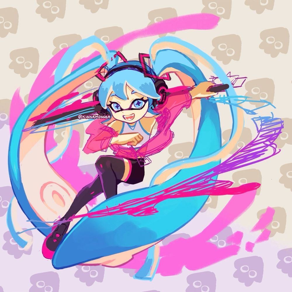 Painting over the sketch to add details and clean it up.