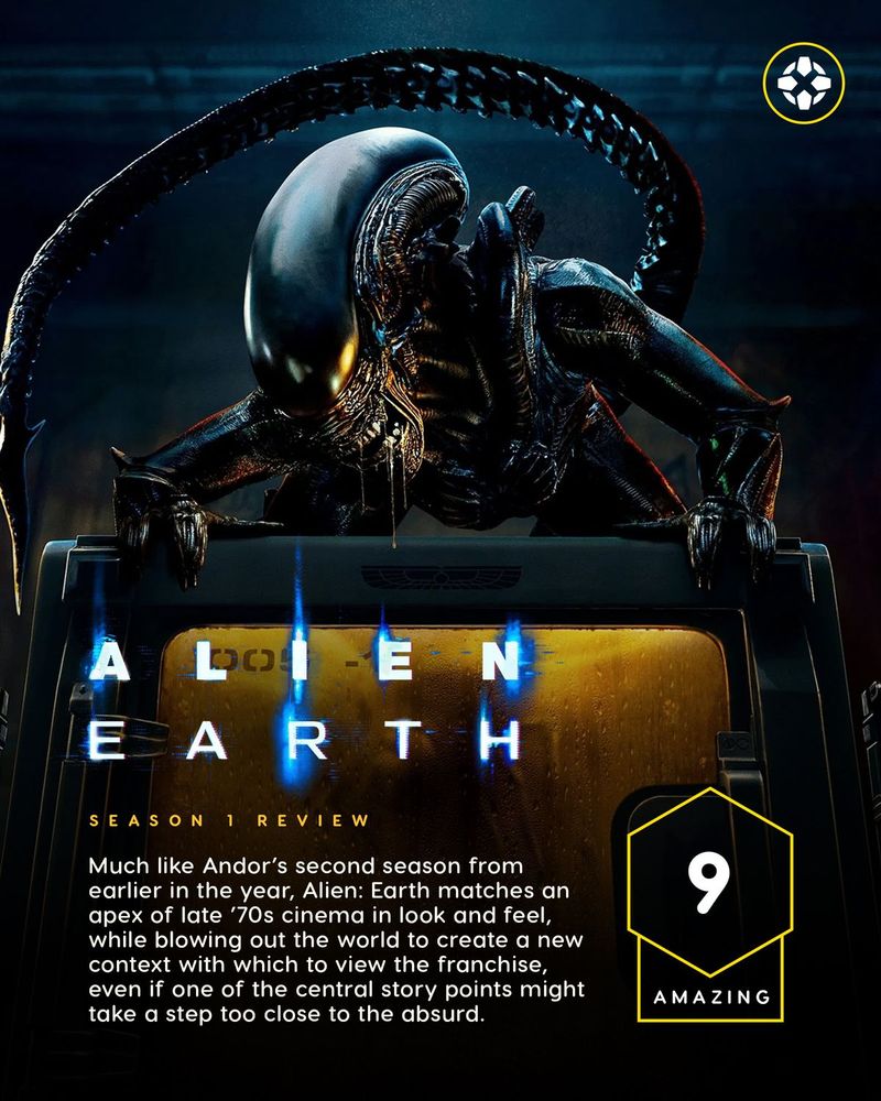 Alien: Earth review - Much like Andor’s second season from earlier in the year, Alien: Earth matches an apex of late ’70s cinema in look and feel, while blowing out the world to create a new context with which to view the franchise,  even if one of the central story points might take a step too close to the absurd. Score: 9