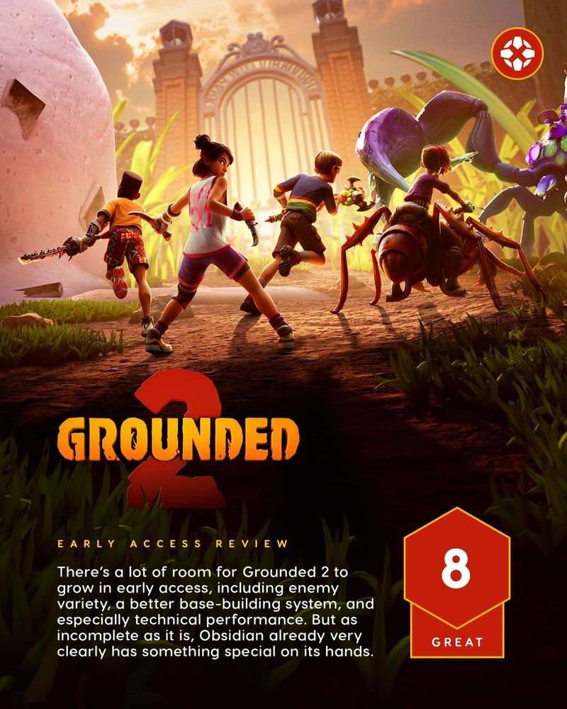 Grounded Review: There’s a lot of room for Grounded 2 to grow in early access, including enemy variety, a better base-building system, and especially technical performance. But as incomplete as it is, Obsidian already very clearly has something special on its hands. Score: 8