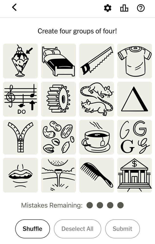 A game of Connections using pictures instead of words. 