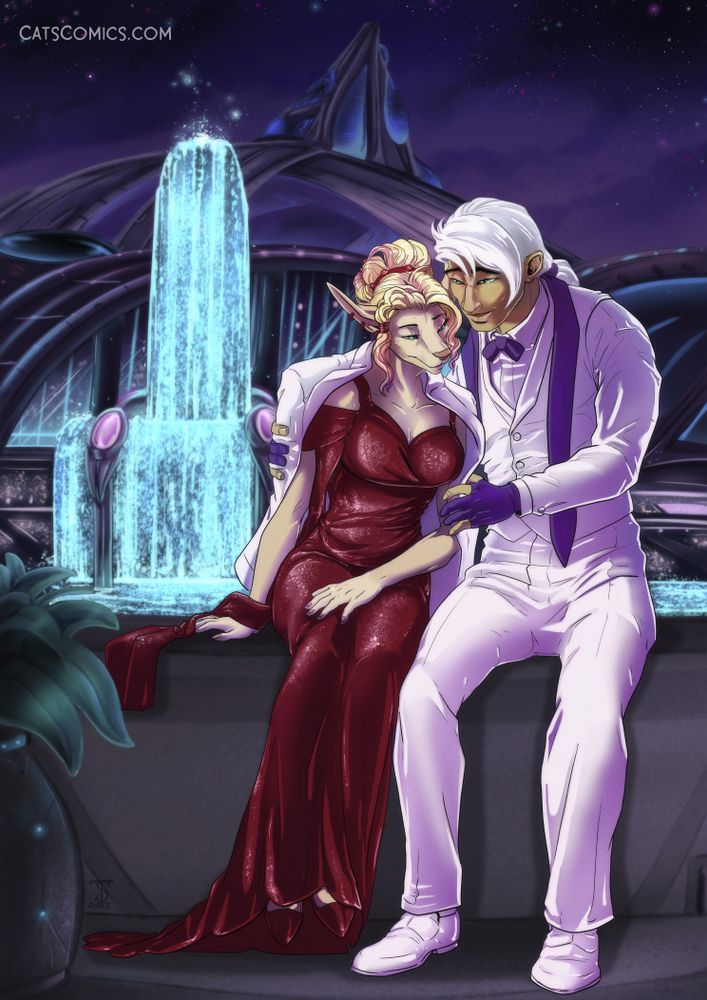 Bothian OC named Ahuska with the OC thirteen on the planet Zeltros done in clip studio pro