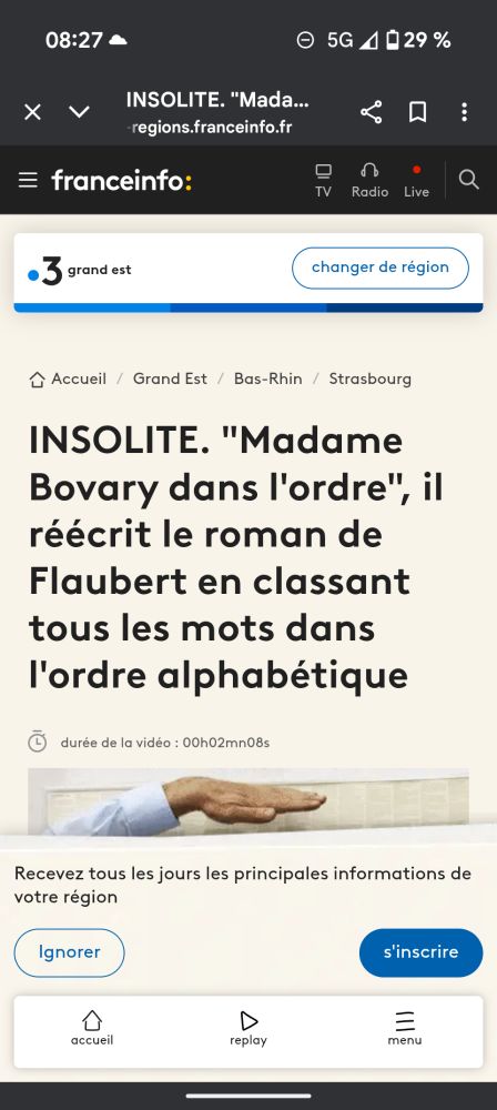 Rubrique Insolite : quelqu'un vient de "réécrire" Madame Bovary en classant chaque mot dans l'ordre alphabétique 